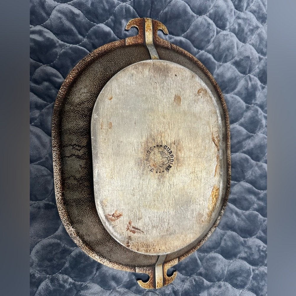 Vintage Oval Metal Trays Guardian Brand
